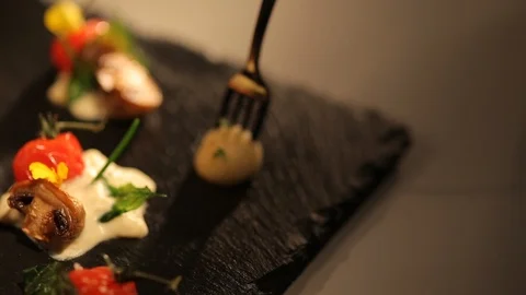 Marble pork steak Video stock 106064943