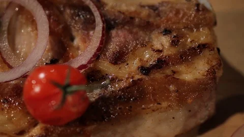 Marble pork steak 動画素材 106065374