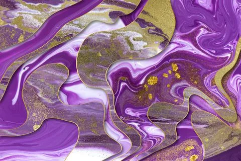 Marble purple wave pattern with layers and shadows. Abstract background. 스톡 일러스트