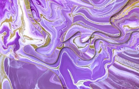 Marble purple wave pattern with layers and shadows. Abstract background. Stock Illustration