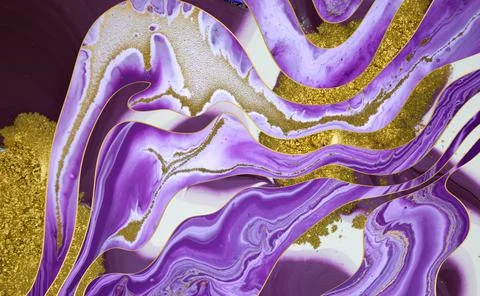 Marble purple wave pattern with layers and shadows. Abstract background. Stock Illustration