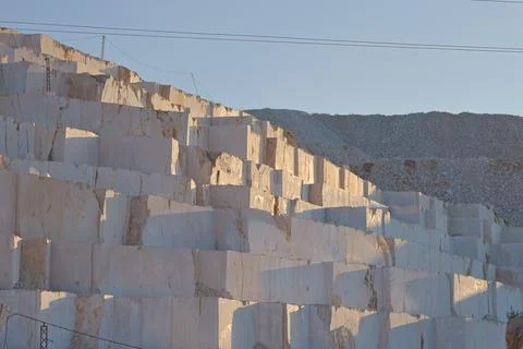Marble quarry sunlight Stock Photos