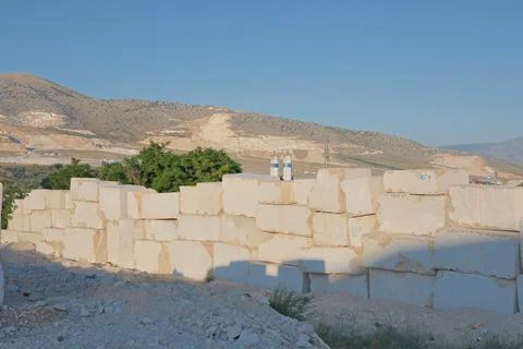 Marble quarry sunlight Stock Photos