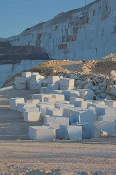 Marble quarry sunlight Stock Photos