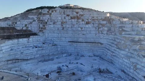 Marble quarry sunlight Stock Photos