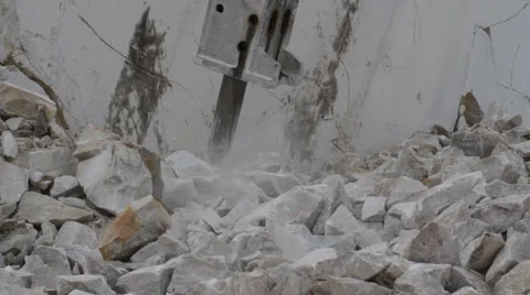 Marble quarry, white marble, stone cutting Stock Footage 49025380