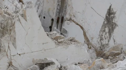 Marble quarry, white marble, stone cutting Stock Footage 49025390