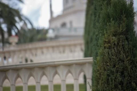 Marble railing temple Stock Photos