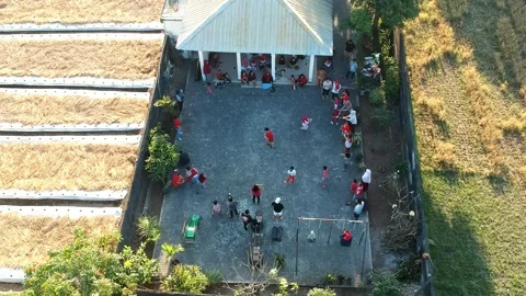 A marble relay competition Stock Footage 301754095