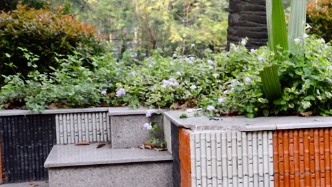 Marble Rock Steps and staircases yasukuni shrine sitting lawn. Decoration wit Stock Footage 127815186