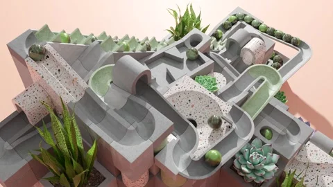 Marble run machine. Rolling ball sculpture. Marble race toy 스톡 동영상 243248262