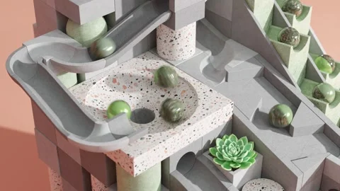 Marble run machine. Rolling ball sculpture. Marble race toy 스톡 동영상 243248281