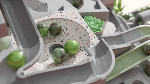 Marble run machine. Rolling ball sculpture. Marble race toy 스톡 동영상 243251908