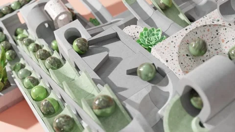 Marble run machine. Rolling ball sculpture. Marble race toy 스톡 동영상 243251909