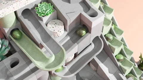 Marble run machine. Rolling ball sculpture. Marble race toy 스톡 동영상 243251911