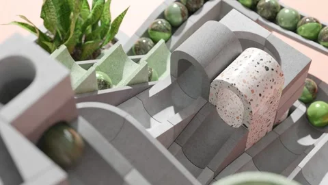 Marble run machine. Rolling ball sculpture. Marble race toy 스톡 동영상 243251913