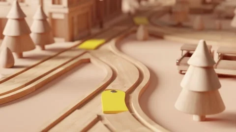 Marble run machine. Rolling ball sculpture. Marble race toy 스톡 동영상 243364212