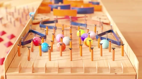 Marble run race toy. Rolling ball installation. Stock Footage 256091941