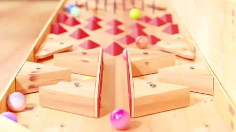 Marble run race toy. Rolling ball installation. Stock Footage 256092014