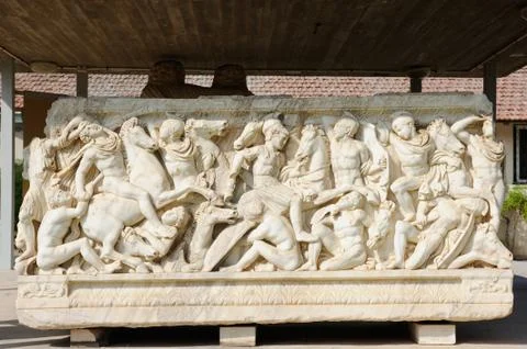 Marble sarcophagus Stock Photos
