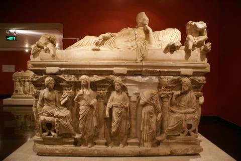 Marble sarcophaguses Stock Photos