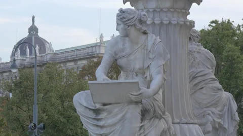 Marble sculptures at the Austrian Parliament Building, Vienna Stock Footage 59572802