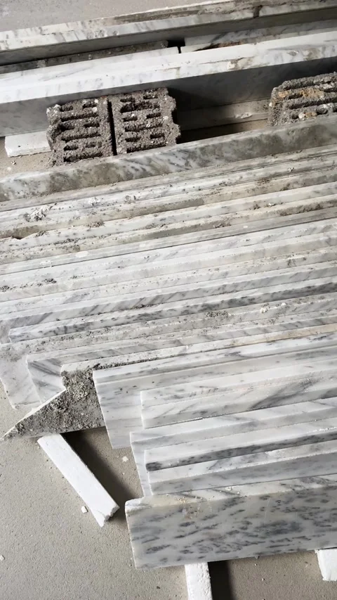 Marble slabs and construction materials Stock Footage 299944105