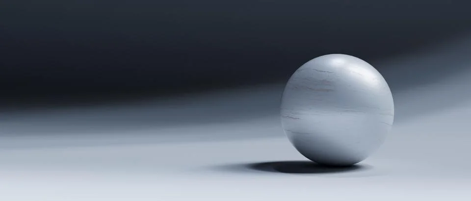 Marble sphere with gray gradient background Stock Illustration