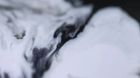 Marble spill ink drip black white mix wave flow Stock Footage 283925165