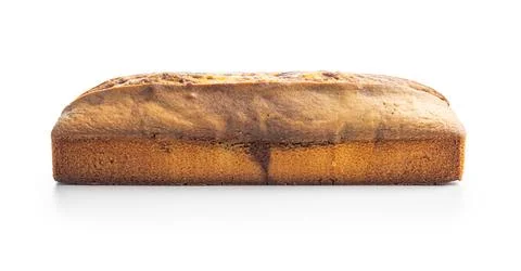 Marble sponge cake. Cake with cocoa and vanilla taste isolated on white bac.. Stock Photos
