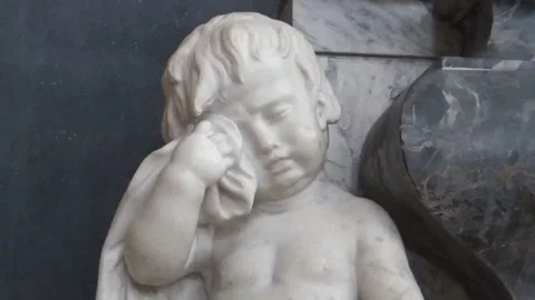 A marble statue of a boy Stock Footage 90571935