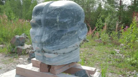Marble statue head artwork creativity texture stone 動画素材 158776380