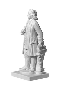 Marble statue of a man on a white background Stock Photos