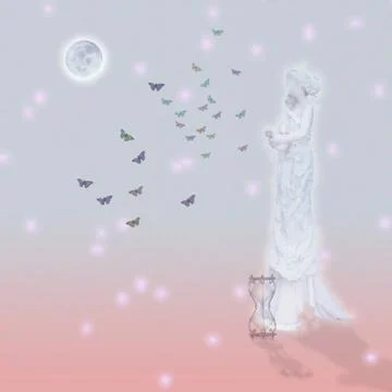 Marble statue in moonlight Stock Illustration