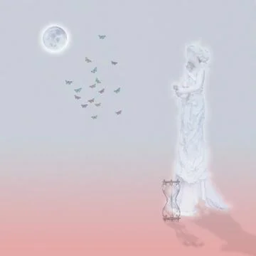 Marble statue in moonlight Stock Illustration