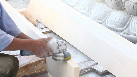 Marble statue processing Video stock 90124772