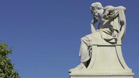 Marble Statue Socrates Ancient Philosopher Stock Footage 48764777