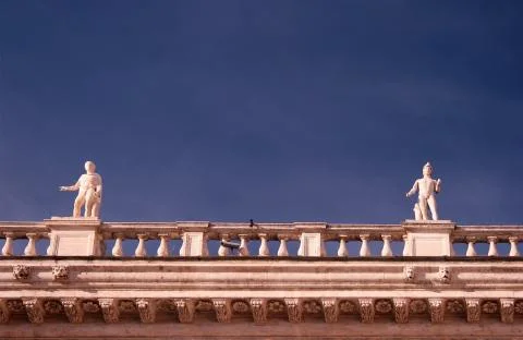 Marble statues on blue sky background Photos