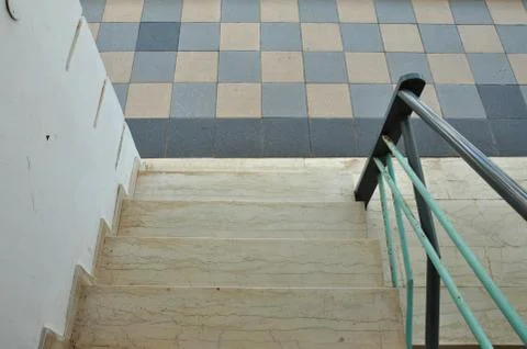 Marble steps tiled floor Stock Photos