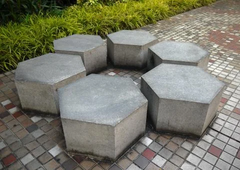 MARBLE STONE GARDEN BENCH Stock Photos
