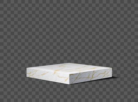 Marble stone podium stage, base 3d vector mockup Stock Illustration