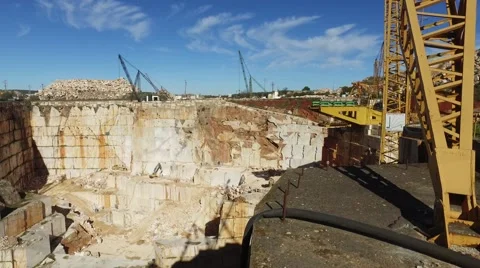 Marble stone quarry, pan shot 4k Stock Footage 64454892