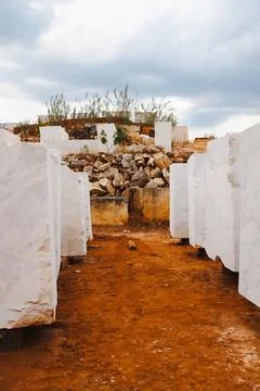 Marble stones in a harmonious composition. Stock Photos