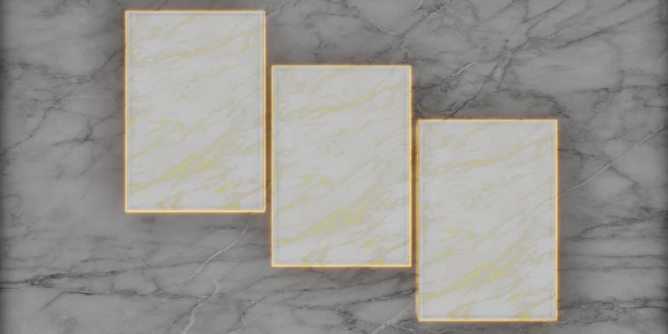 Marble studio Frame for displaying products and content design luxury 3D rend Stock Illustration