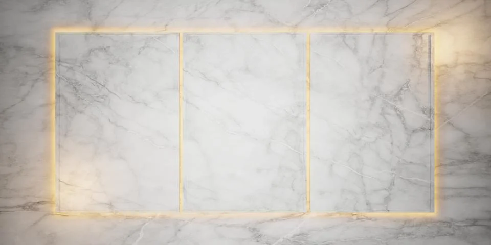 Marble studio Frame for displaying products and content design luxury 3D rend Stock Illustration