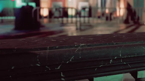 Marble surface with blurred background of venue during an event Stock Footage 343935375