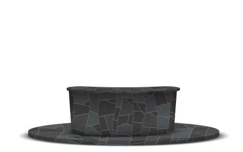 Marble table on the marble stand in white studio room Stock Illustration