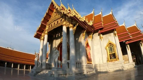 Marble Temple Bangkok Stock-Footage 106704419