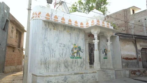 Marble Temple with Elephant Murals Stock Footage 325204977