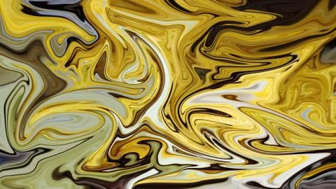 The marble texture is black, white and yellow liquid. Stock Illustration